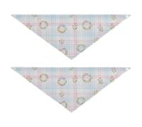 Corona floral a cuadros accesorios de moda para mascotas, 2 paquetes para un regalo que las mascotas quieren disfrazarse de 20 x 7 3 pulgadas