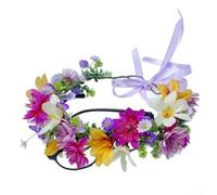 Corona floral con arreglo hecho a mano de flores y follaje para temas fotográficos inspirados en libros de cuentos
