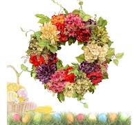 Corona floral de verano - de guirnalda de flores de colores, decoración colgante de puerta de floración artificial, círculo brillante de temporada con pétalos densos | Acento llamativo para la