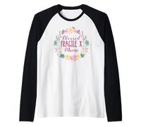 Corona Floral para mamá bendecida fragícola X Mama Camiseta Manga Raglan