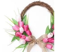 Corona floral para todas las estaciones: multiusos, círculo de floración de tela, celebración de ventana de pared interior y exterior | Regalo Acento Estilo hogareño simple Mínimo Elegante Versátil Mo