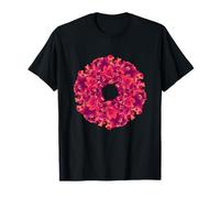 Corona Floral Rosa Rojo Circular Flor Botánica Mandala Camiseta