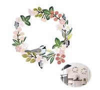 Corona Flores Pared, Corona de Puerta, Corona de Metal para Decoración, Guirnalda Decorativa Disponible Durante Todo el Año, Adecuado para Porche, Entrada, Balcón, Material Metálico, 30 * 30 cm