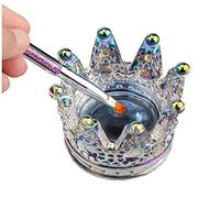 Corona Nail Art Dappen Dish Anillos de vidrio Plato 2 en 1 Soporte para bolígrafo de uñas Tazón de cristal de uñas Copa de acrílico Líquido polvo joyería Candel Cup Organizador de uñas Herramienta