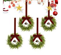 Corona Navideña - ABS 38.1x30.5cm | Decoraciones Navideñas Rústicas De Granja Con Campanas Antiguas | Mini Coronas Para Gabinetes De Cocina, Puerta Delantera, Ventana, Chimenea L, Decoración Interior