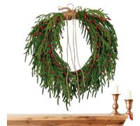 Corona navideña - Corona de Navidad artificial, coronas navideñas para puerta de entrada | Coronas para porche, balcón, jardín, patio, sala de estar, cocina, ventana, pasillo, casa, celebración de