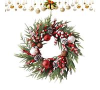 Corona navideña - de invierno de 50 cm Decoración artificial | Acento festivo para entrada, porche, interior, exterior, pared, ventana, repisa, chimenea, exhibición de celebración de temporada