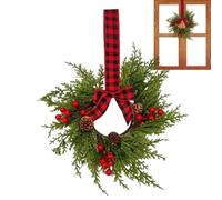 Corona Navideña, Decoración De Puerta Artificial De 35 Cm con Bayas | Corona Navideña Artificial Para Puerta Con Aguja De Pino, Piña, Bayas Y Detalles En Para Puerta De Entrada, Porche