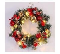 Corona navideña, Guirnalda de 40 cm con luz Abeto for Puerta Entrada, decoración Colgante for Fiestas en casa