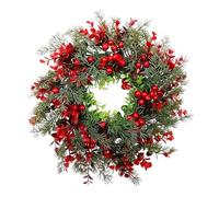 Corona Navideña para Puerta 35 cm Guirnalda Decorativa Hecha a Mano | Coronas Decorativas Navideñas para Estilo Granja, Porche de Temporada, Escalera Exterior, Fiesta en Casa