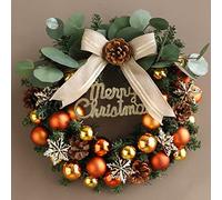 Corona navideña para Puerta de Entrada, decoración de Guirnalda navideña, Coronas navideñas Artificiales con Luces para Ventanas, Corona para Puerta Interior y Exterior, Adornos navideños