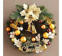 Corona navideña para Puerta de Entrada, decoración de Guirnalda navideña, Coronas navideñas Artificiales con Luces para Ventanas, Corona para Puerta Interior y Exterior, Adornos navideños