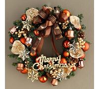 Corona navideña para Puerta de Entrada, decoración de Guirnalda navideña, Coronas navideñas Artificiales con Luces para Ventanas, Corona para Puerta Interior y Exterior, Adornos navideños