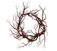 Corona negra de 18 pulgadas para puerta delantera, guirnalda de ramas muertas de imitación de plástico para interiores y exteriores, fiesta, hogar, Lqz225 (negro, 43 x 43 cm)