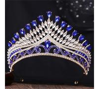 Corona nupcial de reina real para mujer con un elaborado diseño de diamantes de er con un elaborado diseño de diamantes de imitación de cristal. Una diadema majestuosa para bodas y desfiles.