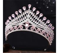 Corona nupcial de reina real para mujer con un elaborado diseño de diamantes de er con un elaborado diseño de diamantes de imitación de cristal. Una diadema majestuosa para bodas y desfiles.