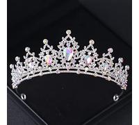 Corona Nupcial Tiara for el Pelo de Boda, Tiara Nupcial de Cristal, Corona, Diadema de Color Plateado, Velo, Tiaras, Accesorios for el Cabello de Boda, tocados, joyería for la Cabeza (Size : 2)