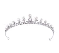 Corona para Mujer Pearl Bridal Crown Headdress Birthday Dinner Wedding Tiaras de Boda con Diamantes de imitación