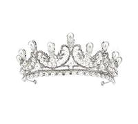 Corona para Mujer Vintage Crystal Pearl Crown Princess Birthday Hair para Fiesta