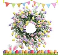 Corona para puerta de Pascua - Guirnalda navideña decorativa, arreglo de flores artificiales, construcción antideslizante y reutilizable | Encantadora decoración de Pascua que crea un ambiente acogedo