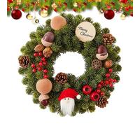 Corona Para Puerta Delantera: Corona Navideña, Arrecife Navideño, Cartel Decorativo De Guirnalda, Conos De Pino De 11,81 Pulgadas, Vegetación Artificial Para Árbol, Porche, Pared Del Hogar, Mesa De In