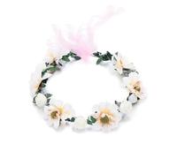Corona pelo Comunion Guirnalda de moda, corona de flores rosas, diademas for mujer, cinta ajustable, corona Floral for niñas, accesorios for el cabello de Halo nupcial(A-champagne)