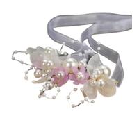 Corona pelo Comunion Tocado de perlas for novia for niña, corona de flores, diadema de aro for la cabeza, joyería for el cabello, regalos for niños(Purple Wristlet)