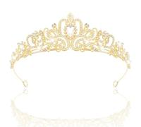 Corona princesa, diademe mujer, corona de cumpleaños, corona reina, corona princesa adulta, adecuada para cumpleaños, bodas, baile de fin de año, ONE SIZE, Gema, Cristal