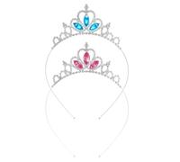 Corona Princesa Niña, 2 Piezas Coronas de Princesas Tocado de Cristal para Niñas Rosas Corona de Princesa para Niños Cumpleaños Azul Accesorios Princesa Corona Adecuado para Niñas de 3-12 años