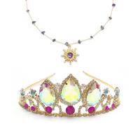 Corona Princesa, Tiara de Cristal con Princesa Colgante Joyería, Princess Crown, Diadema de Hada para Novia, Accesorios para el Cabello, Diosa, Vestir, Regalo de Cosplay