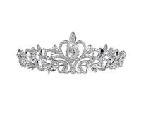 Corona Princesa Tiara de novia con cristal, corona nupcial, diadema plateada, velo y tiaras