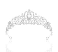 Corona Princesa, Tiaras de Novia, Tiara Princesa, Tiara Niña Adecuado para Bodas, Fiestas de Graduación, Desfiles, Fiestas de Princesas, Fiestas de Cumpleaños, Etc (Plata)