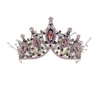 Corona Queen, Tiara de Cristal Cumpleaños Corona Boda Tiara Niña Mujer Boda Reina Cristales Princesa Corona para Cumpleaños Boda Prom Fiesta Decoraciones Negro Lila