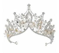 Corona Queen, Tiara de Cristal Cumpleaños Corona Boda Tiara Niña Mujer Boda Reina Cristales Princesa Corona para Cumpleaños Boda Prom Fiesta Decoraciones Plata