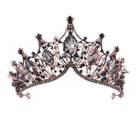 Corona Queen, Tiara de Cristal Cumpleaños Corona Boda Tiara Niña Mujer Boda Reina Cristales Princesa Corona para Cumpleaños Boda Prom Fiesta Decoraciones Negro