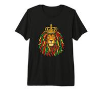 Corona Rasta León de Judá Rastafari Reggae Etiopía Camiseta Premium