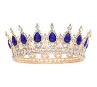Corona redonda de boda para mujer, concurso de novia, concurso de novia, tiaras de cristal, corona para reinas y rey