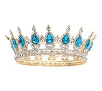 Corona redonda de boda para mujer, concurso de novia, concurso de novia, tiaras de cristal, corona para reinas y rey