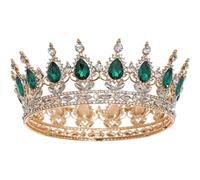 Corona redonda de boda para mujer, concurso de novia, concurso de novia, tiaras de cristal, corona para reinas y rey