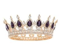 Corona redonda de boda para mujer, concurso de novia, concurso de novia, tiaras de cristal, corona para reinas y rey