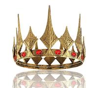 Corona redonda de ópalo de Rey Rey para graduación, concurso, fiesta de cumpleaños, disfraz de San Valentín, Small Size 6.29" Diameter, aleación, Ópalo