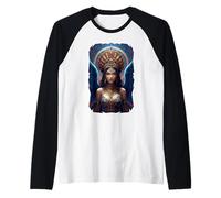 Corona Reina Alada Vuelo Regal Gracia Divina Majestuosa Camiseta Manga Raglan