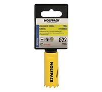 Corona Sierra Bimetal Ø 22 mm. Templado Termico, Base Reforzada. Corona Madera, Broca Agujeros Madera, Acero, Hierro, Plasticos