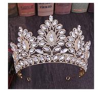 Corona, tiara, reina de graduación Corona de quinceanera Pageants Crowns Princess Crown Rinestone Crystal Bridal Crown Tiaras para mujeres (corona blanca dorada)