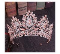 Corona, tiara, reina de graduación Corona de quinceanera Pageants Crowns Princess Crown Rinestone Crystal Bridal Crown Tiaras para mujeres (corona de oro rosa)