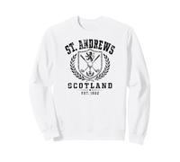 Corona y león rampantes de St. Andrews, Escocia, Color Negro Envejecido Sudadera