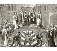 Coronación del rey Enrique IV de Inglaterra 13 de octubre de 1399 de la historia nacional y doméstica de Inglaterra por William Aubrey Published London Circa 1890 Poster Print (16 x 12)