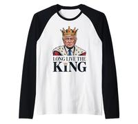 Coronado Trump Larga Viva al Rey - Funny Patriotic King Meme Camiseta Manga Raglan