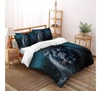 Coronario León Soberanía Juego De Ropa De Cama Estampado 3D WildVida LY Tierra Microfibra Suave con Cremallera Oculta para Niños,Niñas,Adolescentes Ajuste Super King(260x220cm)