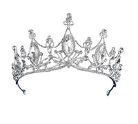 Coronas de aleaciones retro con diamantes de imitación brillantes exquisitos tocados para bodas y eventos, aleación